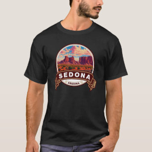 Camiseta Insignia de viaje colorida de Sedona Arizona