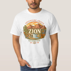 Camiseta Insígnia de viaje vintage del Parque Nacional Zion