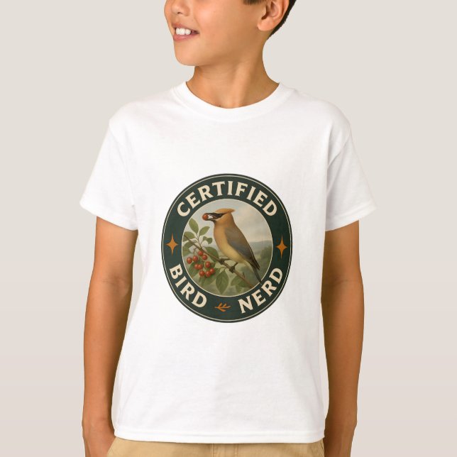 Camiseta Insignia de Waxwing de Cedar (Anverso)