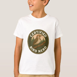 Camiseta Insignia del bosque vintage del parpadeo del norte