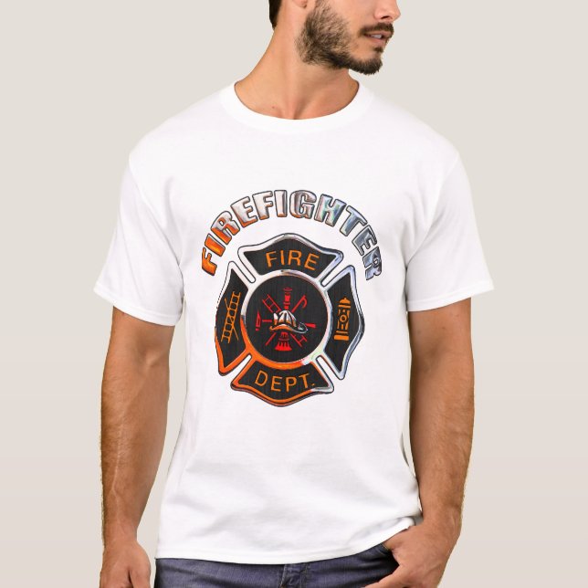 Camiseta Insignia del cromo del cuerpo de bomberos (Anverso)