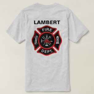 Camiseta Insignia del cuerpo de bomberos con nombre