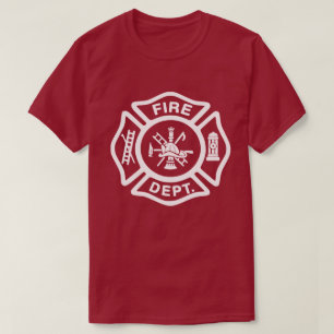 Camiseta Insignia del Departamento de Bomberos Blancos