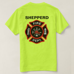 Camiseta Insignia del Departamento de Bomberos con nombre