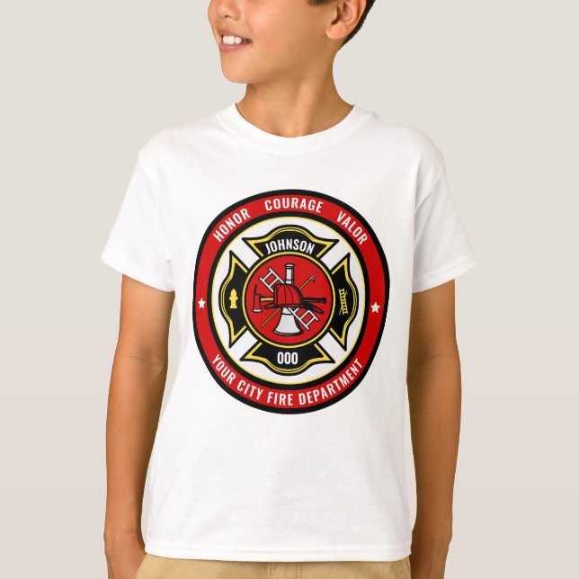 Camiseta Insignia del Departamento de Bomberos de Rescate d (Anverso)