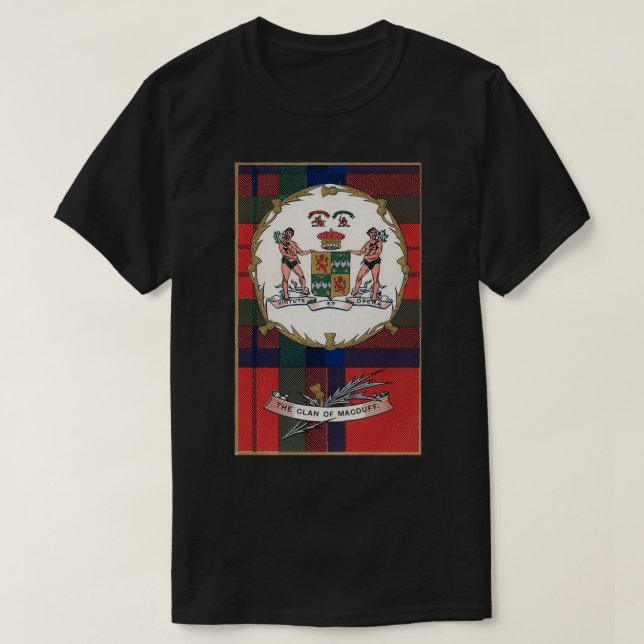 Camiseta Insignia Escudo de Clan MacDuff Vintage Tartan (Diseño del anverso)