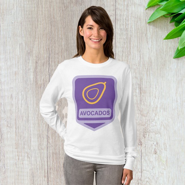 Camiseta Insignia minimalista de aguacate en morado y oro (Subido por el creador)