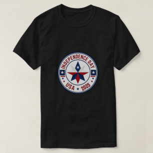 Camiseta Insignia minimalista de Estados Unidos - Día de la