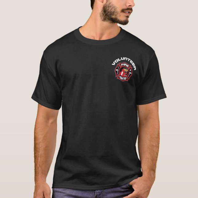 Camiseta Insignia moderna del bombero voluntario (Anverso)