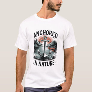 Camiseta Insignia náutica anclada en la naturaleza Inspirad