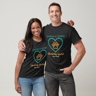 Camiseta Insígnia oficial de mascota rescatada Adoptada, am