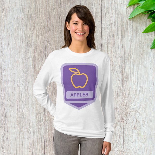 Camiseta Insignia Purple Apple Design Fruit Lover (Subido por el creador)