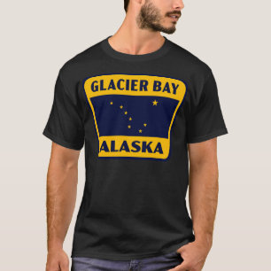 Camiseta Insignia retro de Glacier Bay Alaska Amarillo