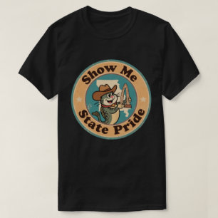 Camiseta Insignia Retro de Missouri_ Siluro sosteniendo el 