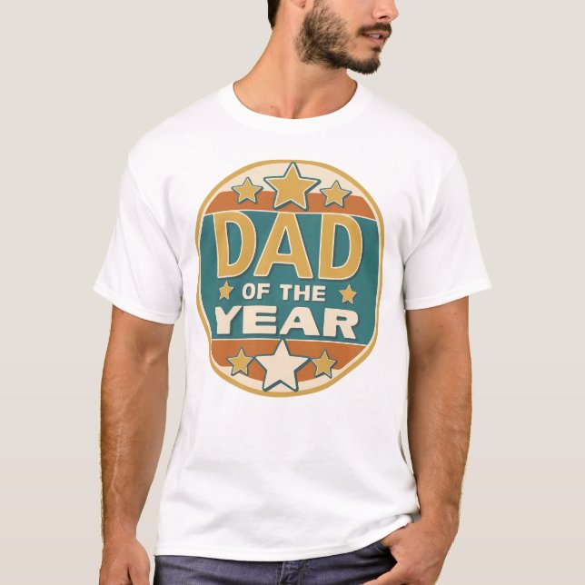 Camiseta Insignia retro de papá del año - regalo del día de (Anverso)