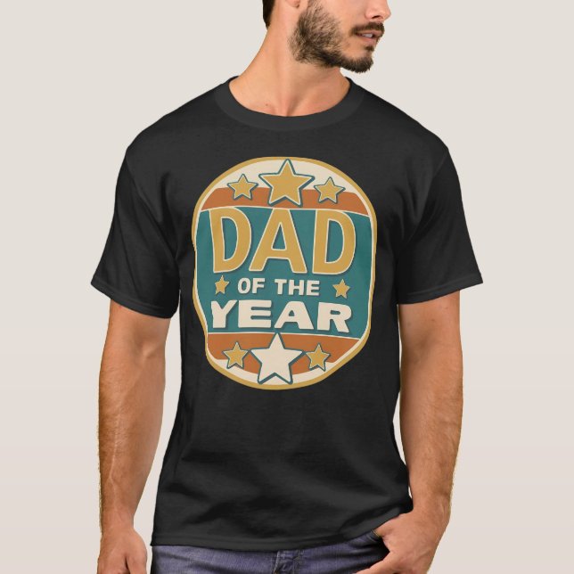 Camiseta Insignia retro de papá del año - regalo del día de (Anverso)
