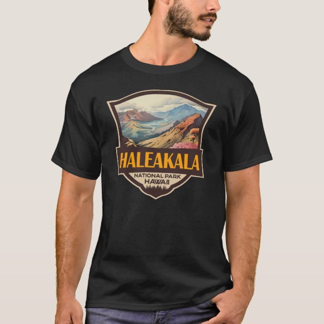 Camiseta Insignia retro del Ilustracion del Parque Nacional (Anverso)