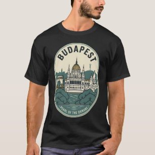Camiseta Insígnia vintage Budapest Hungría Perla del Danubi