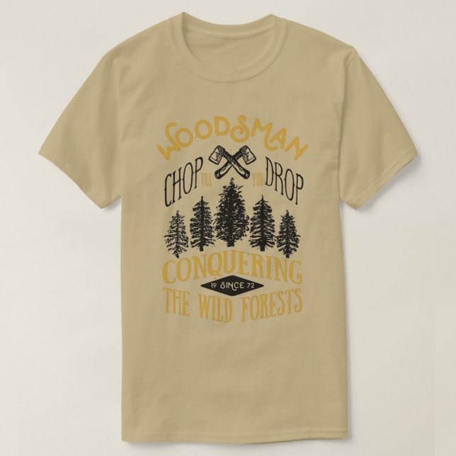 Camiseta Insignia vintage de Woodsman (Diseño del anverso)