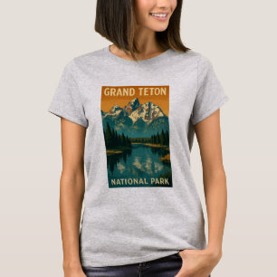 Camiseta Insígnia Vintage del Parque Nacional Grand Teton