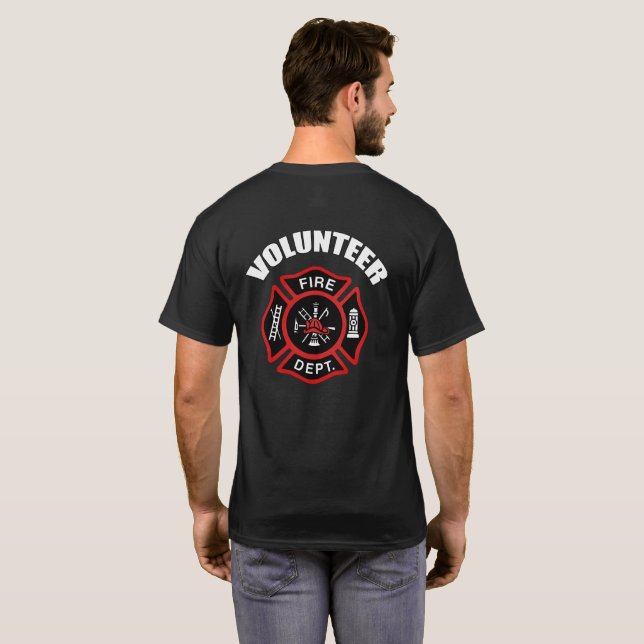 Camiseta Insignia voluntaria del bombero (Reverso completo)