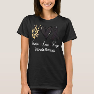 Camiseta Insomnio Conciencia Paz Amor Esperanza Cinta Negra