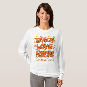 Camiseta Inspira amor de enseñanza, cita de profesores moti