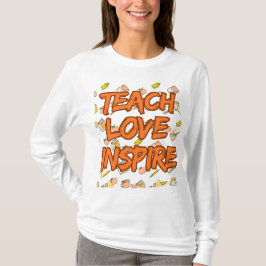 Camiseta Inspira amor de enseñanza, cita de profesores moti