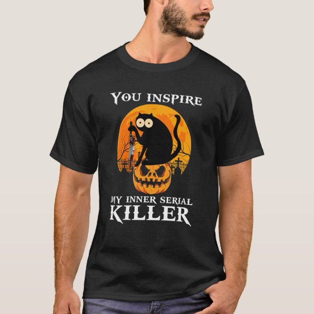 Camiseta Inspira mi gato asesino serie interno Halloween 2 (Anverso)
