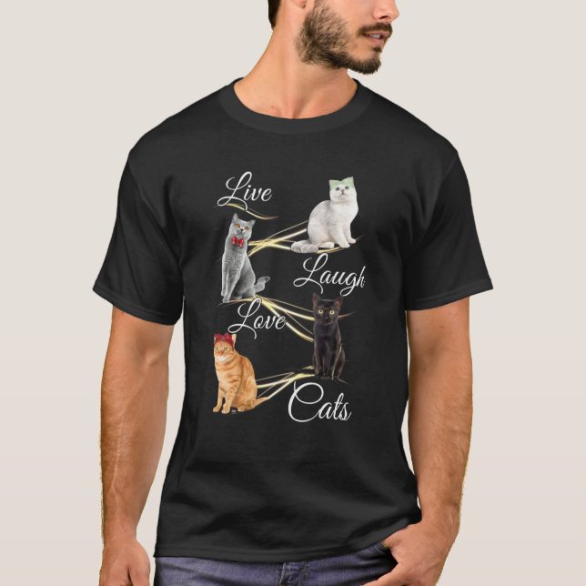 Camiseta Inspiración de gatos de amor de animales vivos de  (Anverso)
