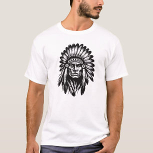 Camiseta Inspiración de guerrero de valiente indígena ameri