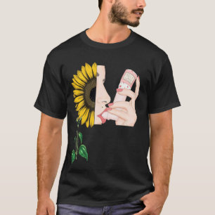Camiseta Inspiración de ilustraciones gráficas de girasol a