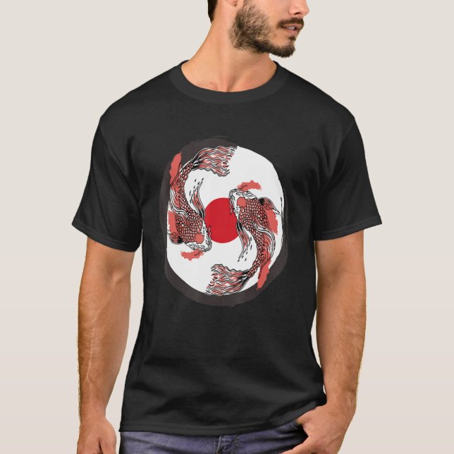 Camiseta Inspiración de la bandera japonesa de Japón y Yin  (Anverso)