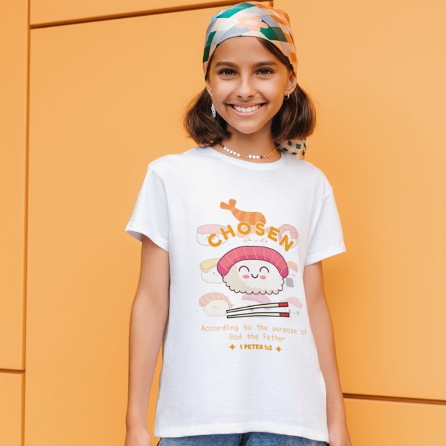 Camiseta Inspiración de la escritura sushi cristiana "elegi (Subido por el creador)
