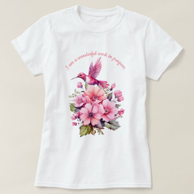 Camiseta inspiración de pájaros floridos y que rebosan (Diseño del anverso)