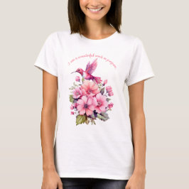 Camiseta inspiración de pájaros floridos y que rebosan