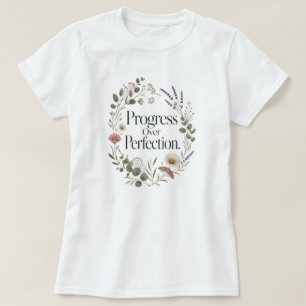Camiseta Inspiración de Progreso Sobre Perfección Crecimien