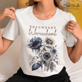 Camiseta Inspiración floral de color de agua de la feminida