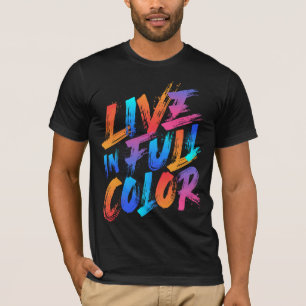 Camiseta Inspiracional Vivir en Color Completo