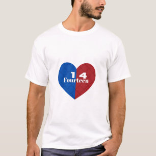 Camiseta inspirada en la numerología catorce