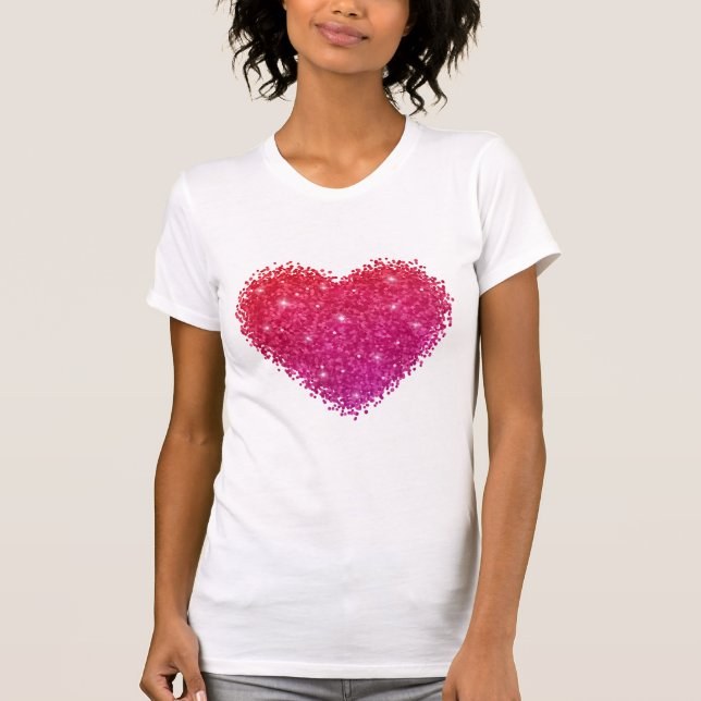 Camiseta Inspirado Día de San Valentín cardíaco Purpurinoso (Anverso)