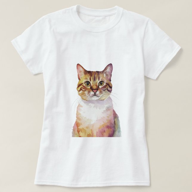 Camiseta Inspirado gato de jengibre minimalista (Diseño del anverso)