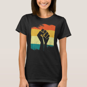 Camiseta Inspirador Black Leaders Power Fist Hand Black His