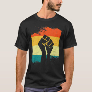Camiseta Inspirador Black Leaders Power Fist Hand Black His
