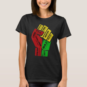 Camiseta Inspirador Black Leaders Power Fist Hand Black His