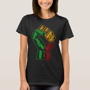 Camiseta Inspirador Black Leaders Power Fist Hand Black His