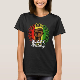 Camiseta Inspirador Black Leaders Power Fist Hand Black His