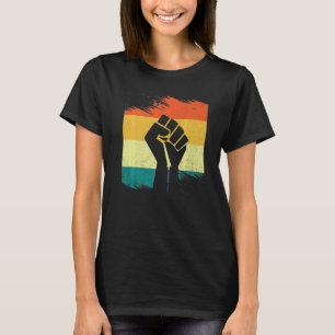 Camiseta Inspirador Black Leaders Power Fist Hand Black His