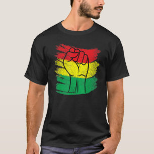 Camiseta Inspirador Black Leaders Power Fist Hand Black His