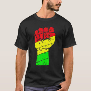 Camiseta Inspirador Black Leaders Power Fist Hand Black His